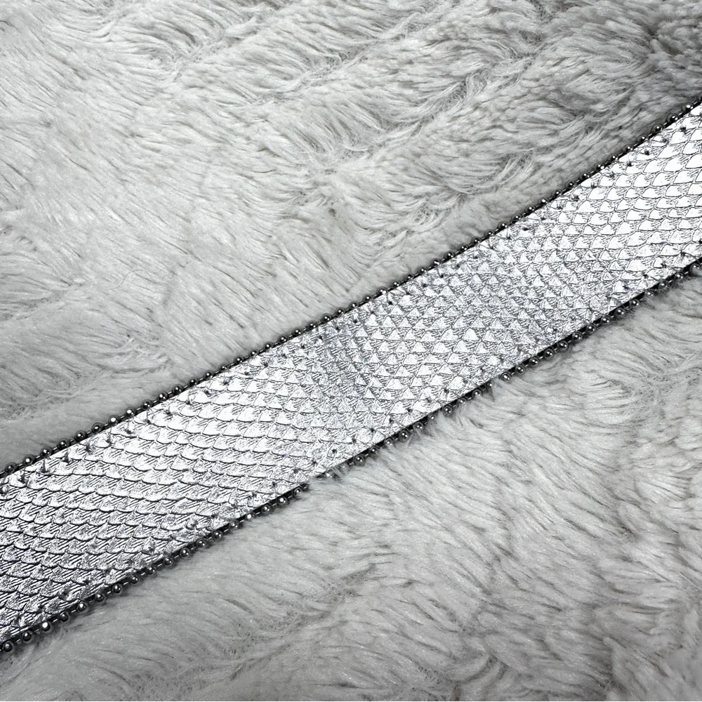 Century Canada THE ICING Silver Beaded Trim Shiny  fancy bling  party M,  NWOT